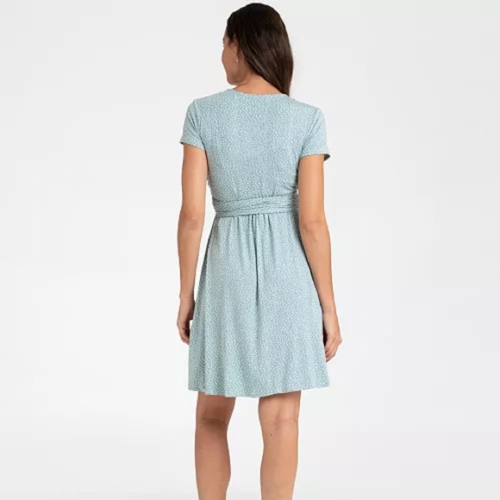 Seraphine Blue Wrap Midi Dress - Picture 2 of 11